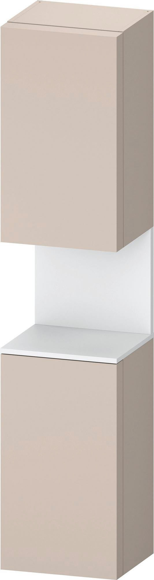 DURAVIT Qatego Hochschrank 400 mm, 2 Türen, weiß Hochglanz, Eiche Schw. Matt