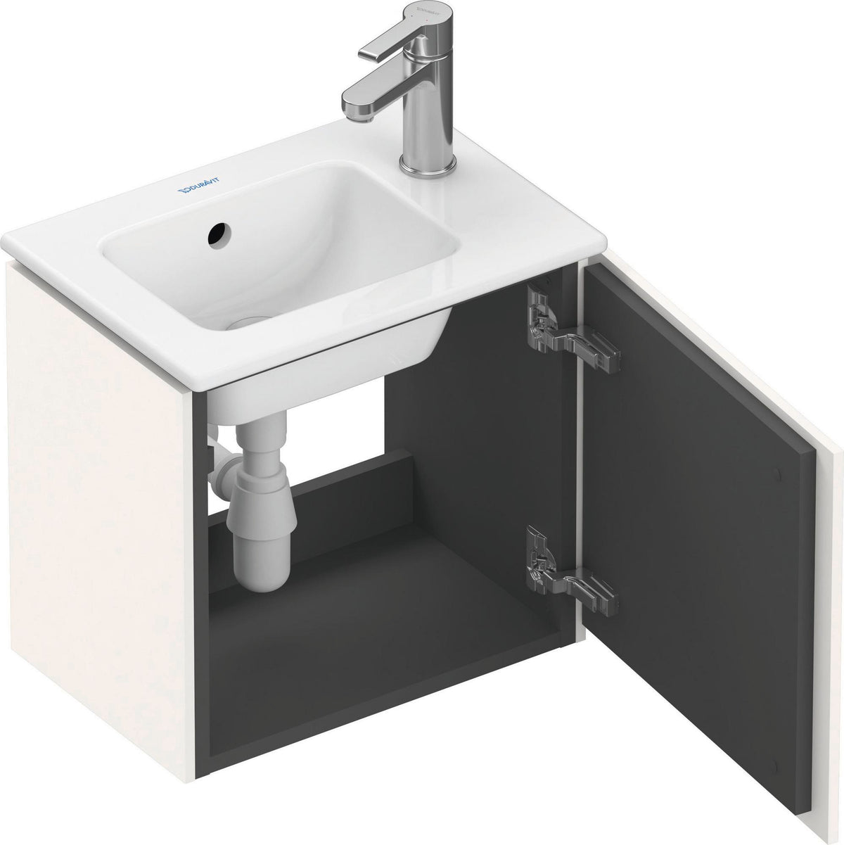 Duravit L-Cube Waschtischunterbau 420 mm wandhängend, 1 Tür rechts, weiß matt – Christian Werner Design