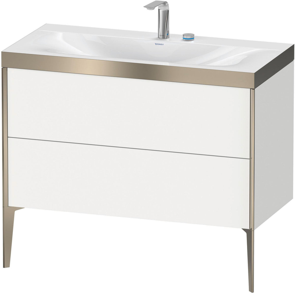 DURAVIT XViu c-bonded Waschtischset 1000 mm weiß mit 2 Auszügen, bodenstehend
