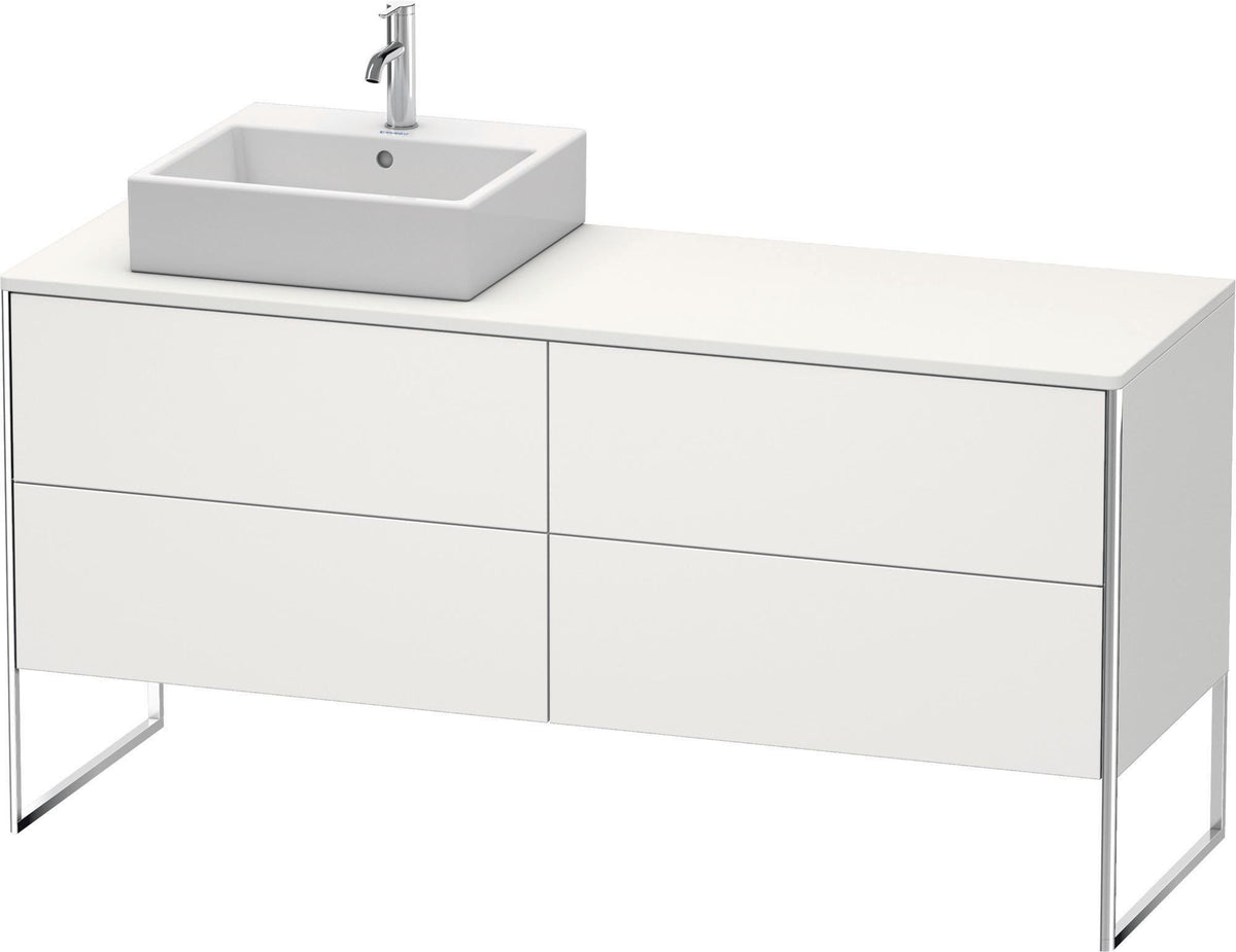 DURAVIT XSquare Waschtischunterbau betongrau matt 1600 mm mit 4 Auszügen, bodenstehend