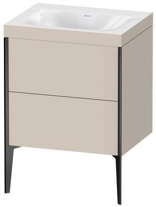 Duravit Möbelwaschtischset XVIU 600x480mm Cha ma / ta s-matt Ra 83 o HL – Viu Waschtisch mit Unterbau