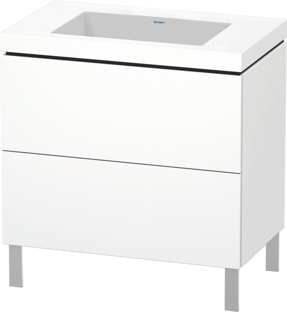 Duravit L-Cube c-bonded Waschtischunterbau 800 mm, 2 Auszüge, Tip-on, bodenstehend