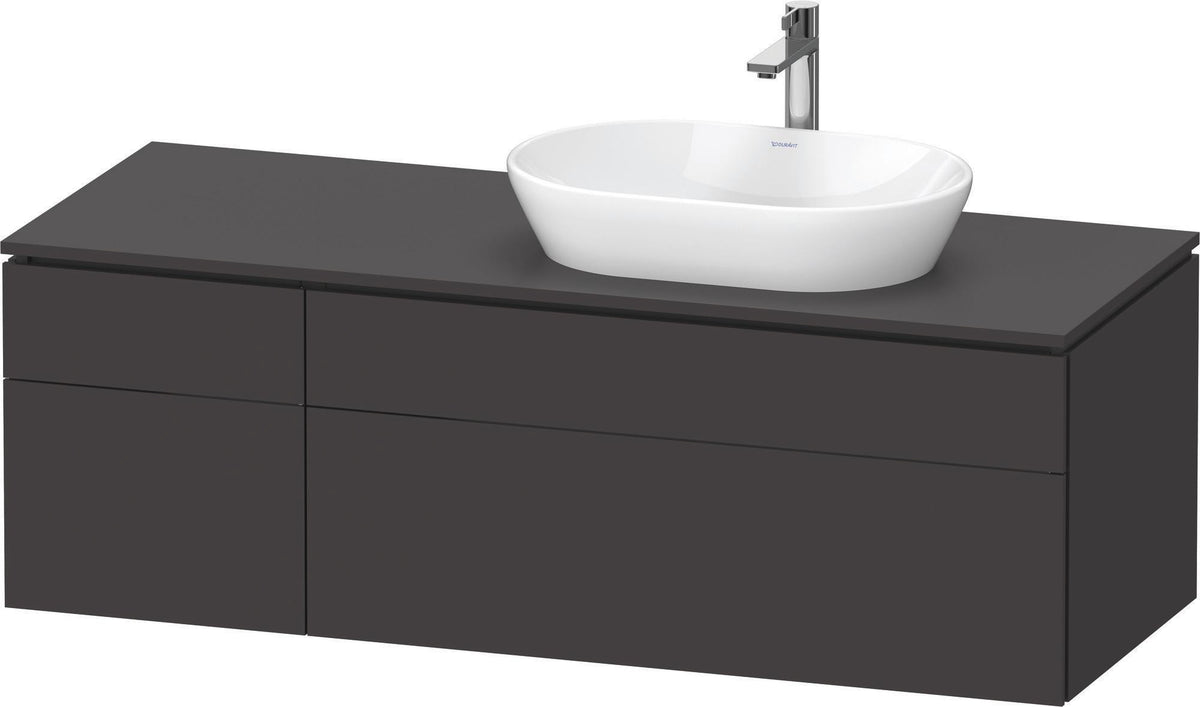 Duravit L-Cube Waschtischunterbau 1420 mm Taupe supermatt mit Tip-on und Soft-Close