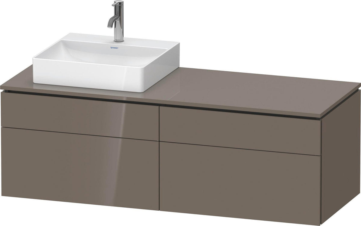 Duravit L-Cube Konsolenwaschtischunterbau 1420 mm Taupe Supermatt mit Tip-On Technik