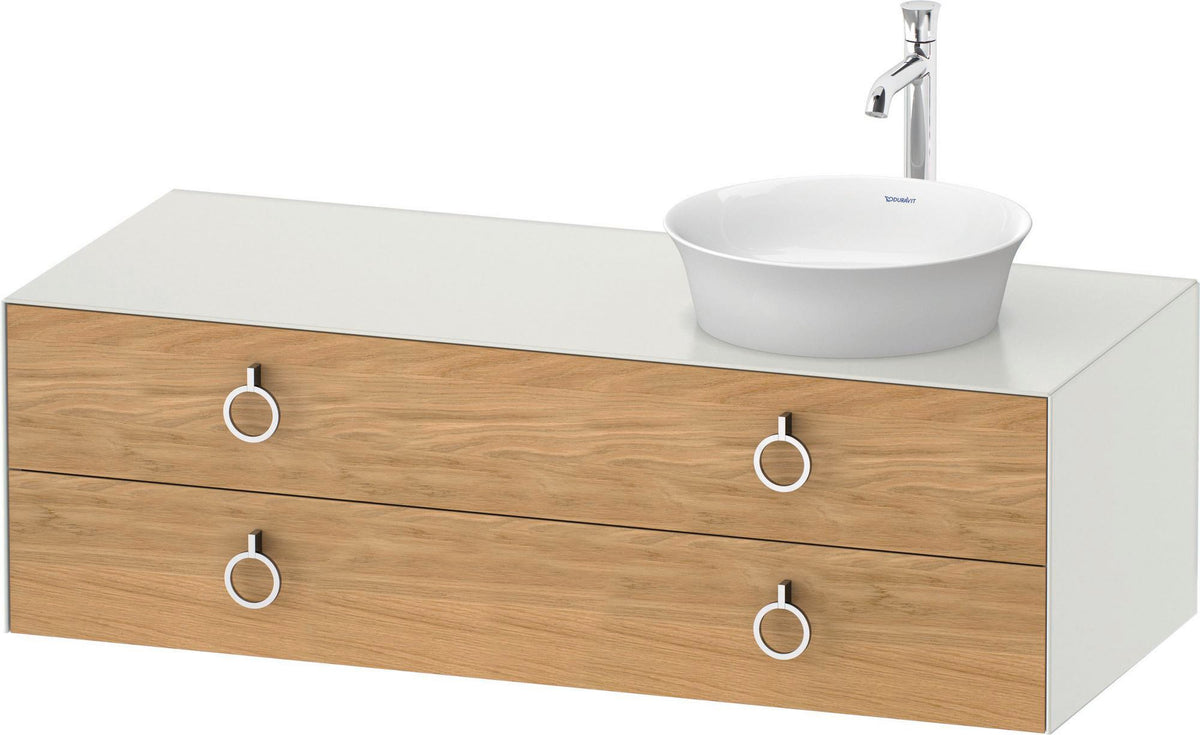 DURAVIT White Tulip Konsolenwaschtischunterbau wandhängend 1300 mm mit LED-Innenbeleuchtung und Soft-Close
