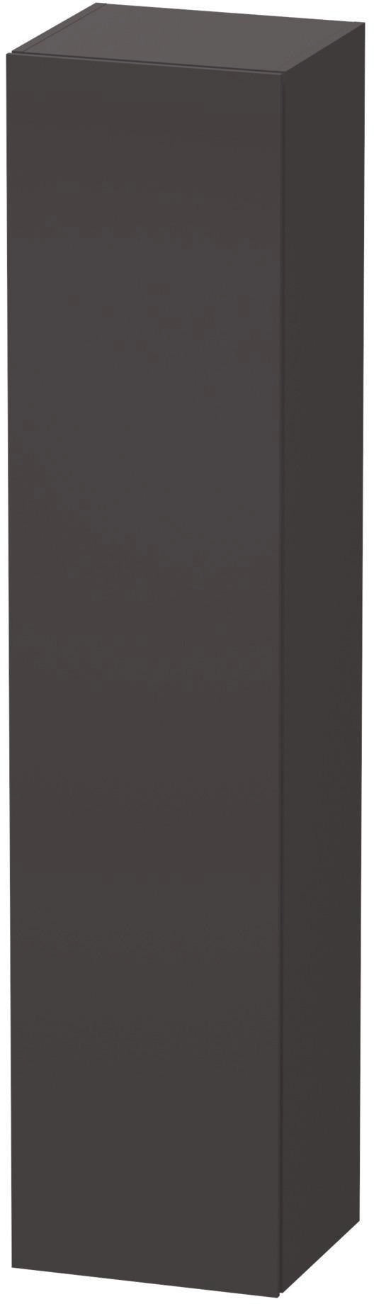 Duravit Hochschrank L-Cube 363x400x1760mm, 1 Tür rechts, graphit matt – Wandhängend mit Soft-Close