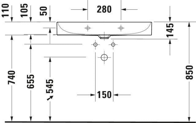 Duravit DuraSquare Möbelwaschtisch 800 mm, weiß, mit Hahnlochbank