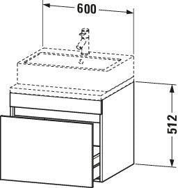 DURAVIT DuraStyle Konsolenunterschrank 600 mm betongrau matt – 1 Auszug, wandhängend