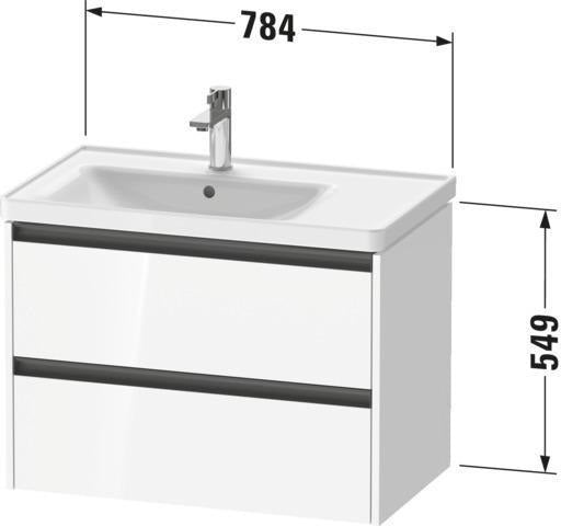 DURAVIT Ketho.2 Waschtischunterbau 784 mm Eiche Terra mit 2 Schubkästen und Soft-Close