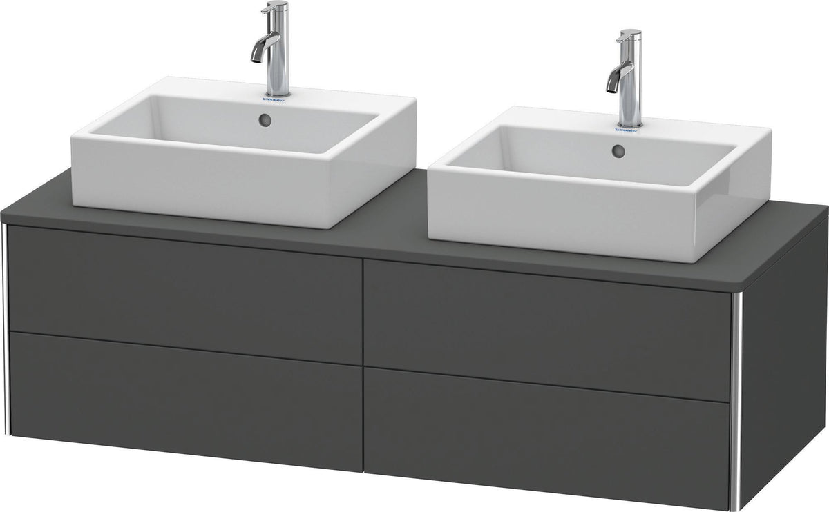 DURAVIT XSquare Waschtischunterbau 1400 mm, 4 Schubkästen, wandhängend, Betongrau Matt