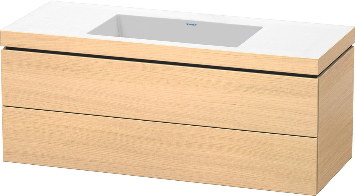 Duravit L-Cube c-bonded Waschtischset 1200 mm Mediterrane Eiche, 2 Schubkästen, wandhängend