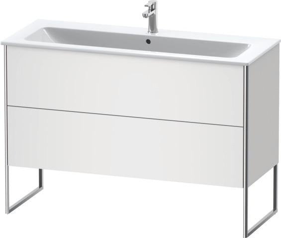 Duravit XSquare Waschtischunterbau 1210 mm mit zwei Auszügen in Außenfarbe Taubenblau matt