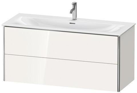 Duravit XSquare Waschtischunterbau 1210 mm, 2 Schubkästen, weiß matt, wandhängend, Tip-On