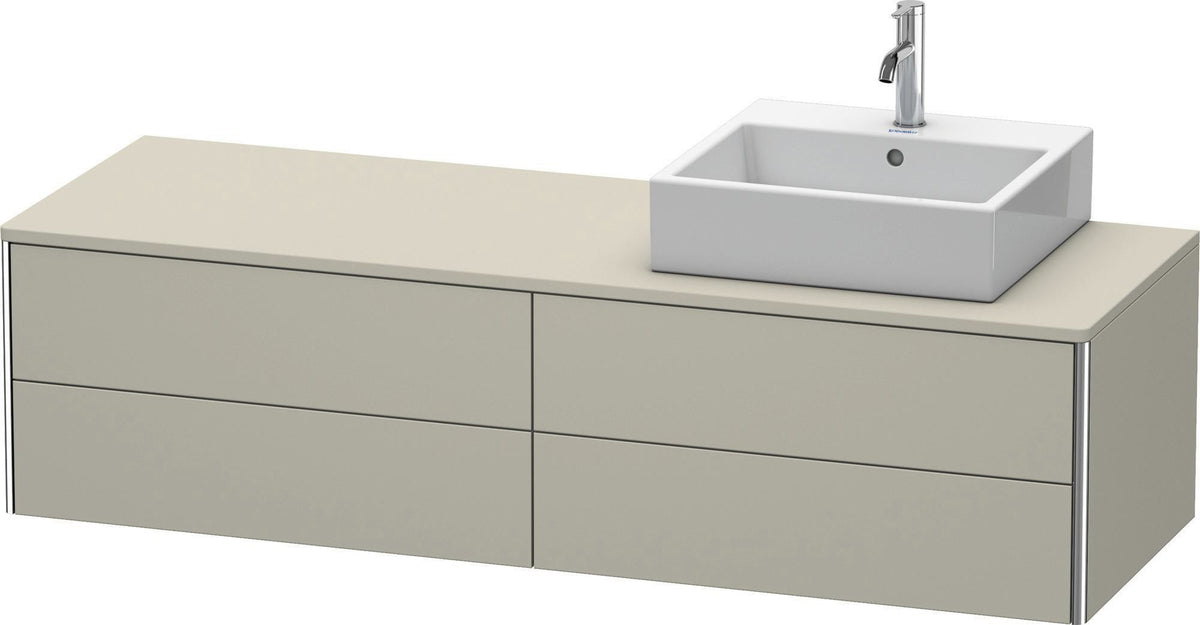 Duravit XSquare Waschtischunterbau 1600 mm betongrau matt, 4 Schubkästen, wandhängend