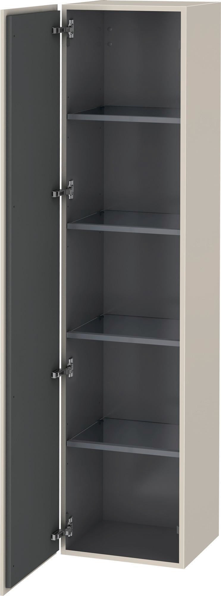 Duravit L-Cube Hochschrank 363x400x1760mm, 1 Tür links, Leinen – Wandhängend mit Soft-Close