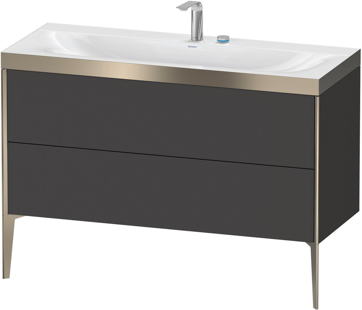 DURAVIT XViu c-bonded Waschtischunterschrank 1200 mm, 2 Auszüge, anthrazit, bodenstehend