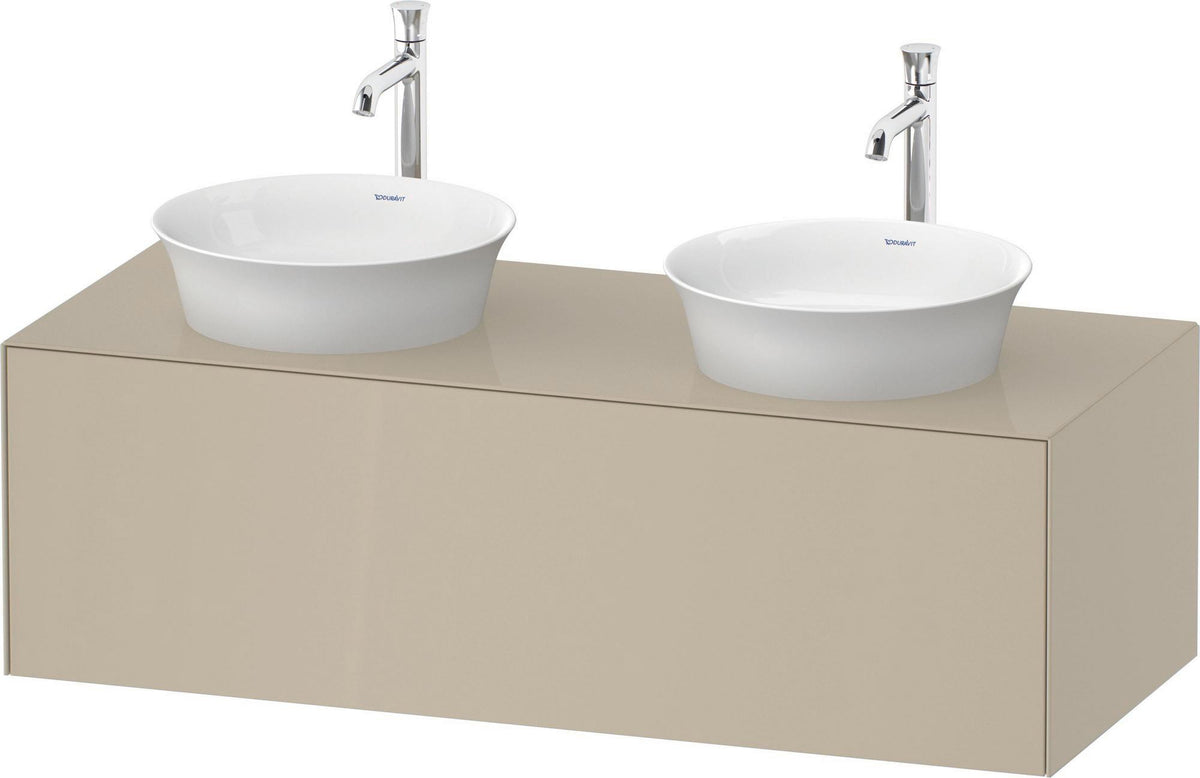 DURAVIT White Tulip Waschtischunterbau 1300 mm, 1 Auszug, Nussbaum/Taupe Hochglanz, wandhängend