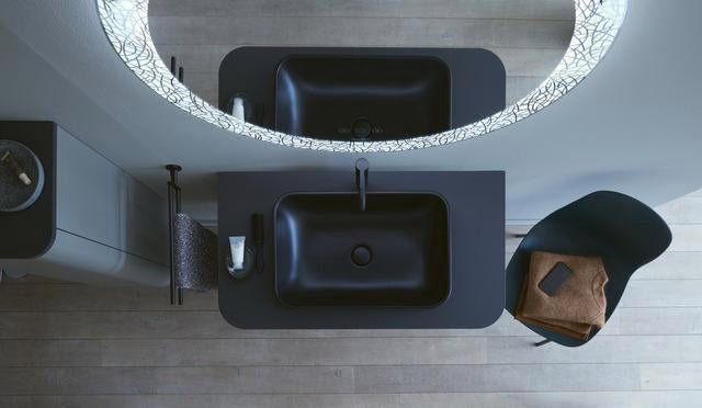 DURAVIT C.1 Einhebel-Waschtischmischer L ohne Zugstange, Schwarz Matt, 136 mm Ausladung