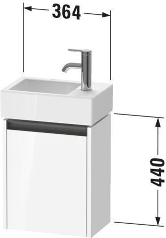 DURAVIT Ketho.2 Waschtischunterbau 364 mm Eiche Terra mit Türanschlag links