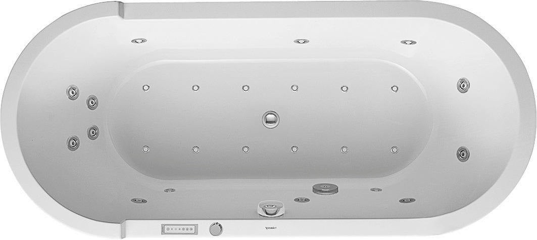 DURAVIT Starck Whirlwanne 1800x800mm Einbau Oval Acryl mit Air-System und 2 Rückenschrägen Weiß