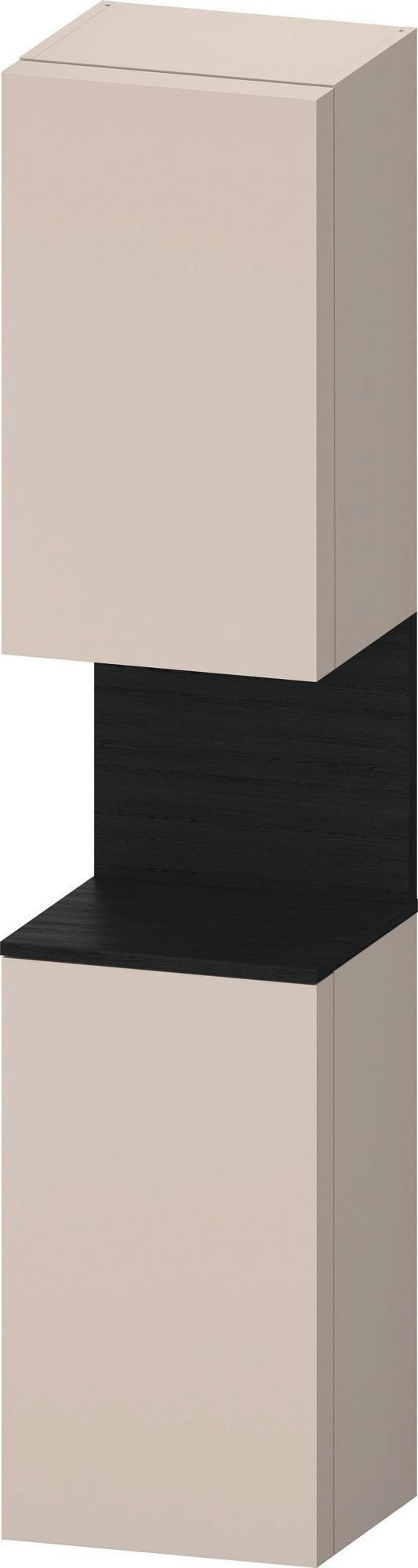 DURAVIT Qatego Hochschrank 400 mm, 2 Türen, weiß Hochglanz, Eiche Schw. Matt