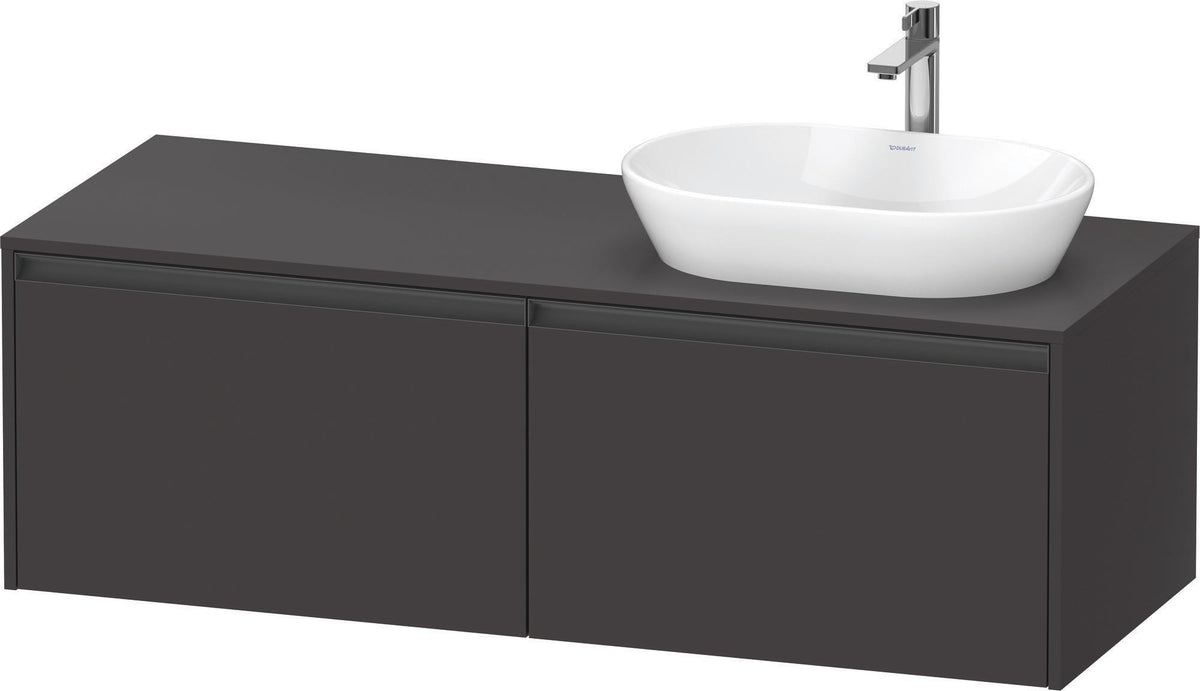 Duravit Ketho.2 Konsolen-Waschtischunterbau 1400 mm Betongrau Matt mit 2 Auszügen