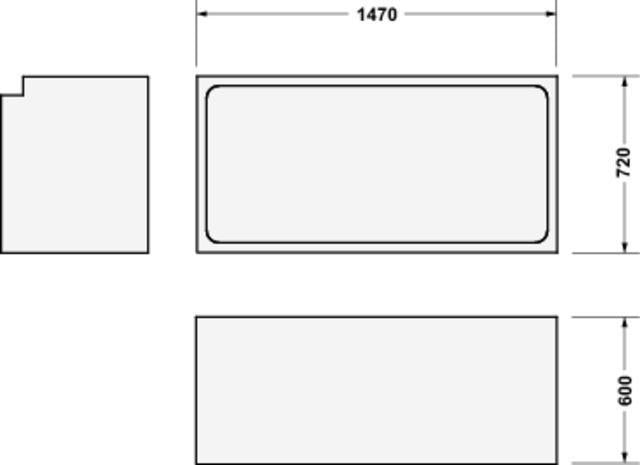 DURAVIT D-Neo Wannenträger für Badewanne 1500x750 mm – Polystyrol, rechteckig, 580 mm hoch