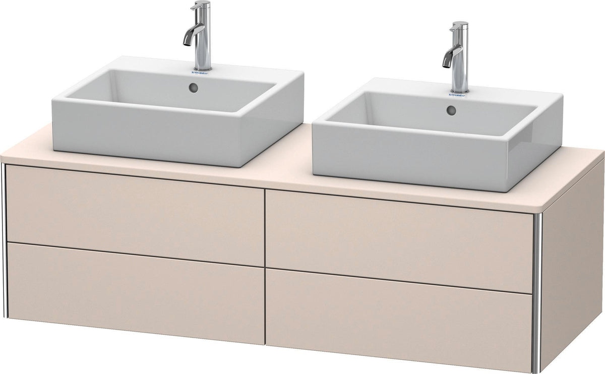 DURAVIT XSquare Waschtischunterbau 1400 mm, 4 Schubkästen, wandhängend, Betongrau Matt