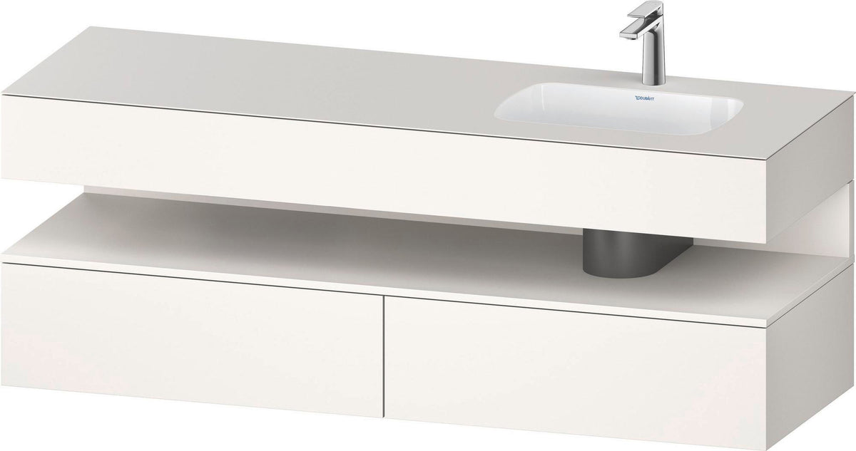 DURAVIT Qatego Einbauwaschtisch mit Konsolenwaschtischunterbau 1600 mm Weiß Matt