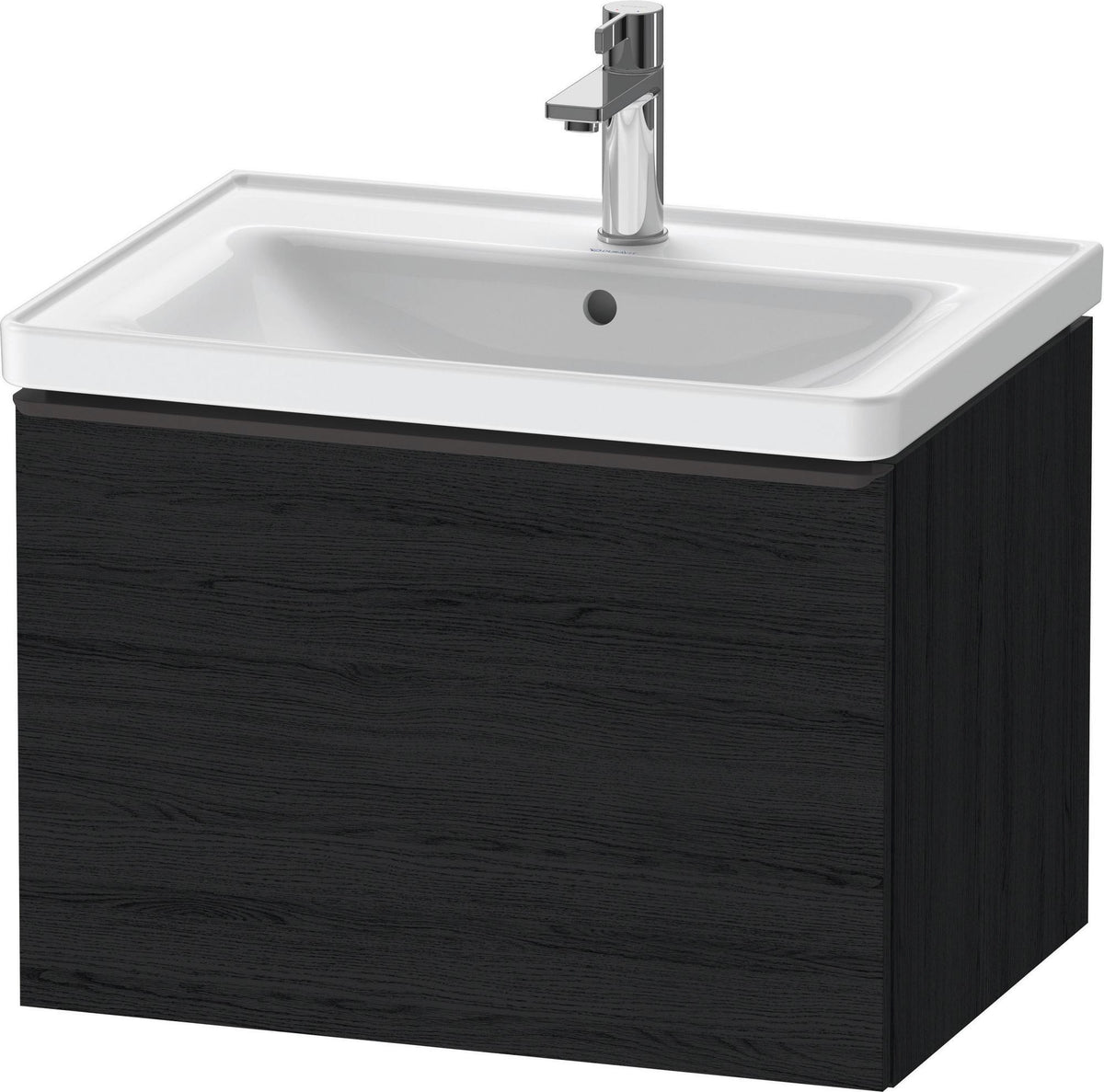 Duravit D-Neo Waschtischunterbau 634 mm betongrau matt mit Bronze-Griff und Soft-Close-Auszug