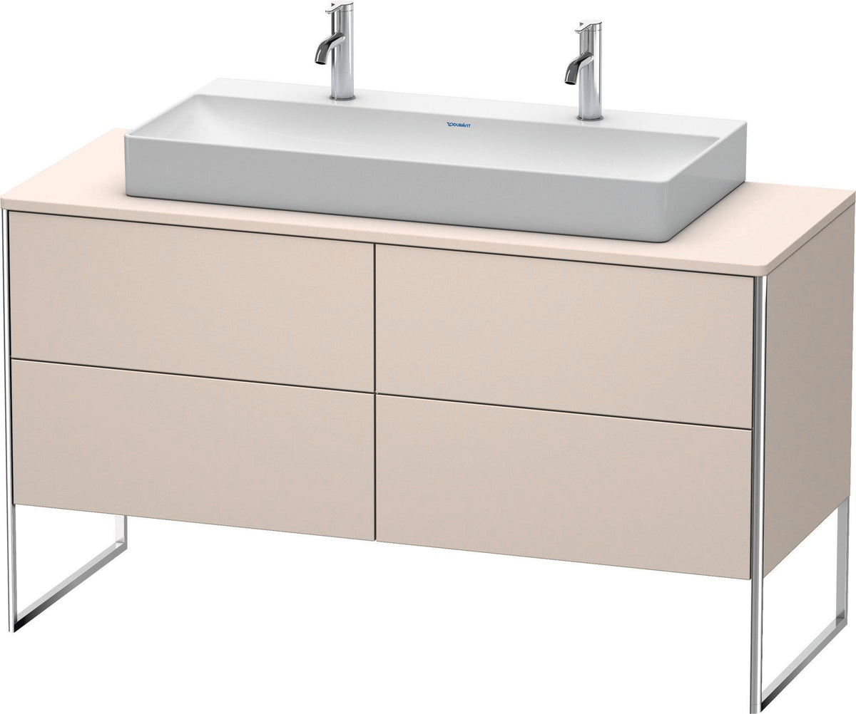 Duravit XSquare Waschtischunterbau 1400 mm betongrau matt mit 4 Auszügen und Tip-On-Technik
