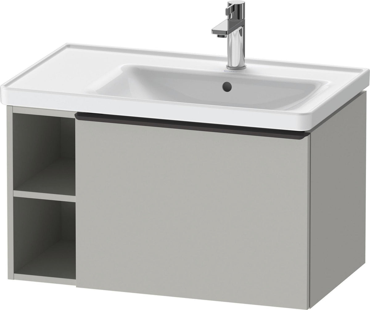 DURAVIT D-Neo Waschtischunterbau 784 mm wandhängend mit 1 Auszug und 2 offenen Fächern in Betongrau Matt