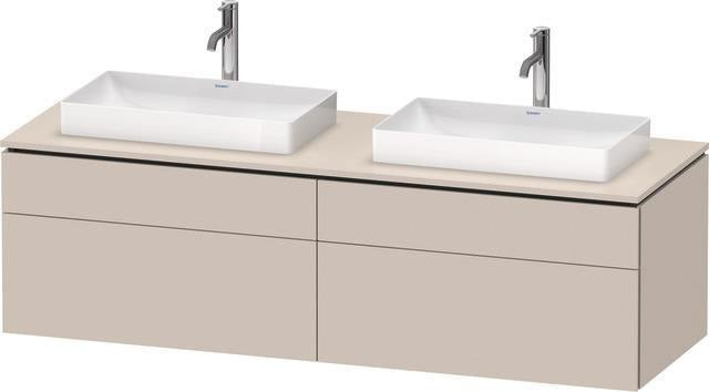 Duravit L-Cube Waschtischunterbau 1620 mm taupe supermatt, wandhängend, Tip-On