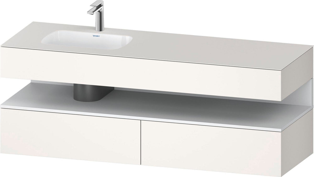 DURAVIT Qatego Studio F. A. Porsche Einbauwaschtisch mit Konsolenwaschtischunterbau 1600 mm Weiß Matt