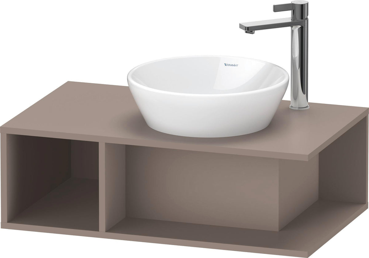 DURAVIT D-Neo Waschtischunterbau wandhängend 800 mm betongrau matt, Becken rechts, 1 offenes Fach