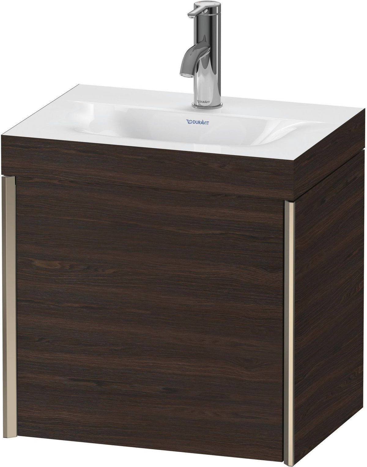 Duravit XViu c-bonded Waschtischunterbauset 460 mm, 1 Tür, champagner matt / amerikanischer Nussbaum