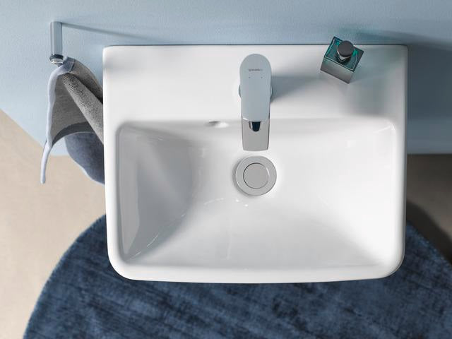 Duravit No.1 Handwaschbecken 500 mm weiß mit Überlauf und Hahnlochbank, wandhängend