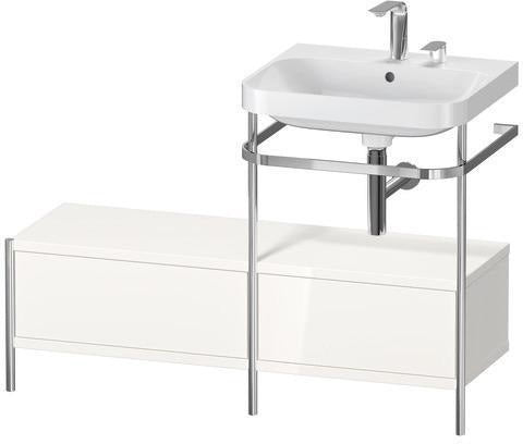 Duravit Waschtischset Happy D.2 Plus 1200x490mm taupe supermatt – Einrichtungssystem Nussbaum rechts