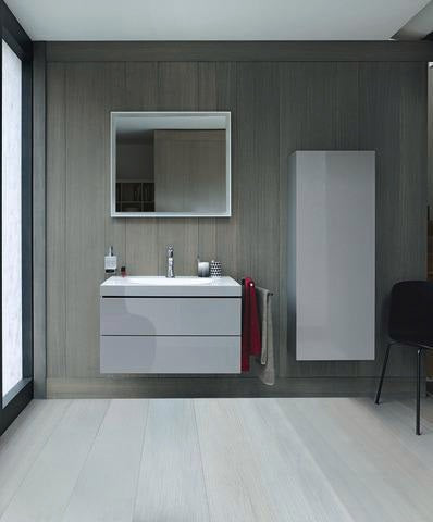 DURAVIT Karree Seifenspender Chrom – Flüssigseifenspender mit Glasbehälter und Messinghalterung