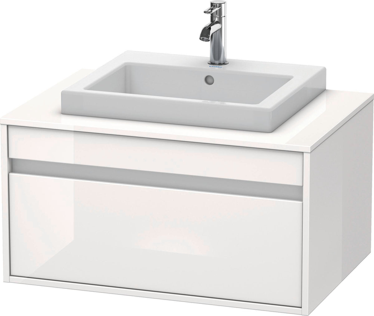 Duravit Ketho Waschtischunterbau 800 mm wandhängend, 1 Auszug, weiß matt – für Einbauwaschtisch