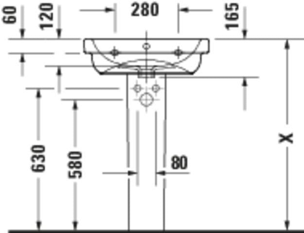 Duravit D-Code Waschtisch 550x430mm weiß mit Überlauf und HygieneGlaze