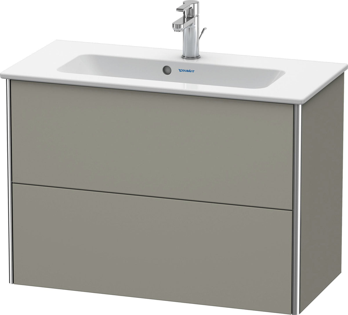 DURAVIT XSquare Waschtischunterbau 810 mm Flannel Grey Hochglanz, 2 Schubkästen, wandhängend