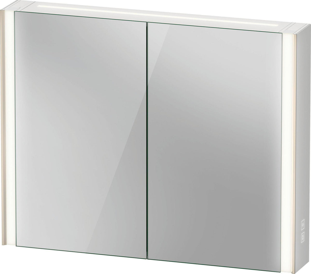 DURAVIT XViu Spiegelschrank 820 mm mit LED-Beleuchtung, Champagner Matt, 2 Türen, IP44