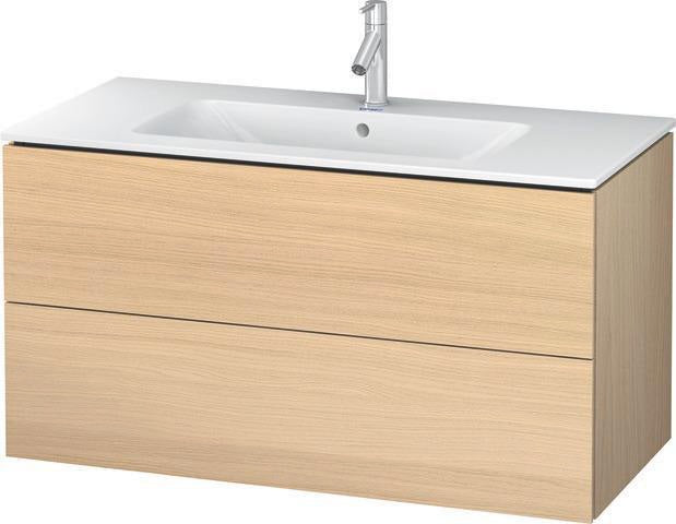 Duravit L-Cube Waschtischunterbau 1020 mm taupe matt – wandhängend, 2 Schubkästen, Tip-On