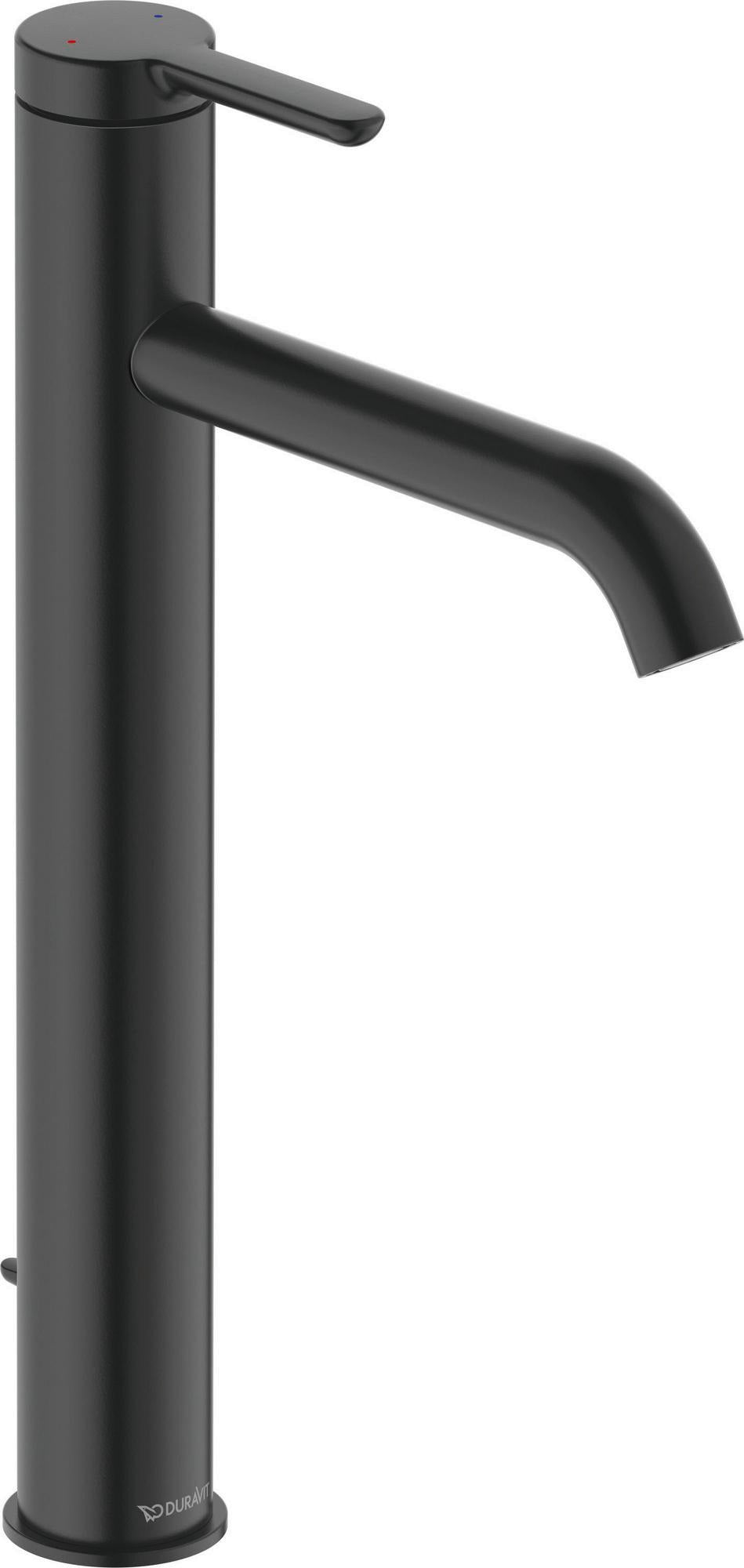 Duravit C.1 Einhebel-Waschtischmischer XL 166 mm mit Zugstange, Schwarz Matt
