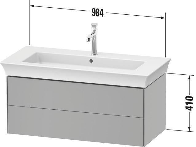 DURAVIT White Tulip Waschtischunterbau 984 mm, 2 Schubkästen, Weiß Seidenmatt, Philippe Starck
