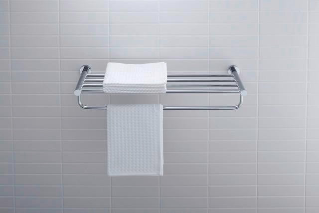 DURAVIT D-Code Handtuchablage 650 mm Chrom mit 4 Stangen & Handtuchhalter