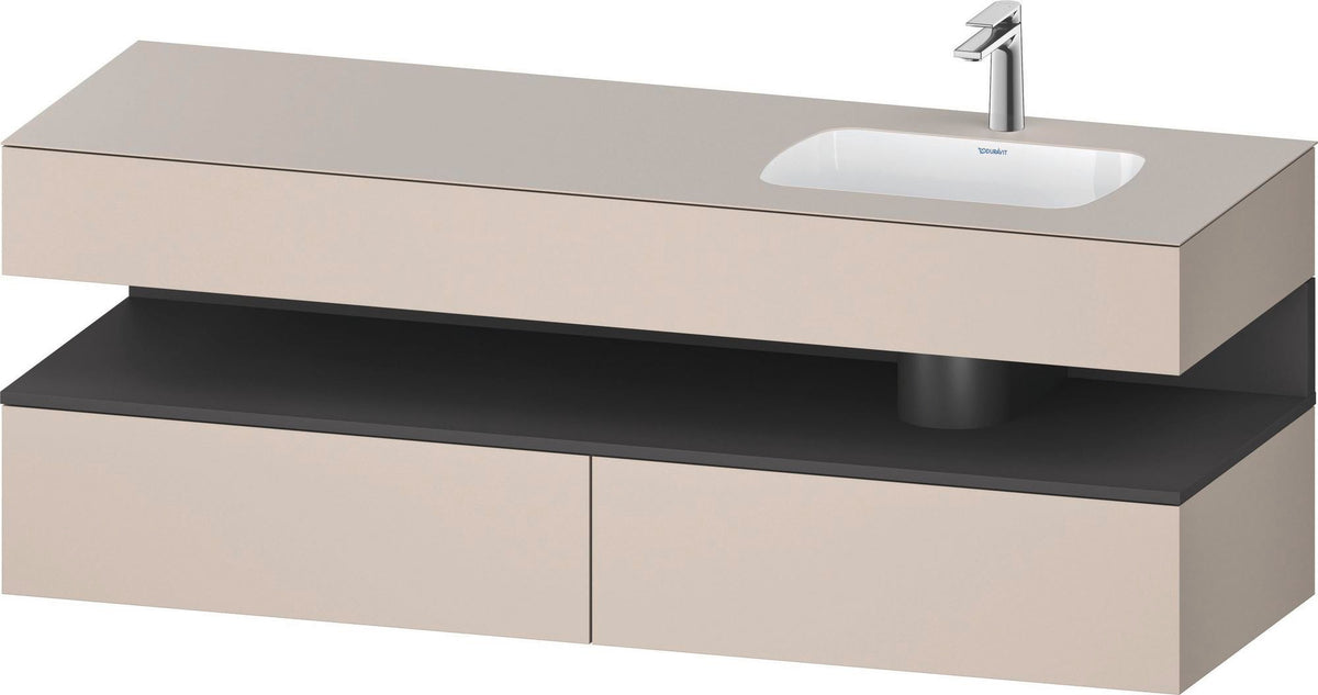 DURAVIT Qatego Einbauwaschtisch mit Konsolenwaschtischunterbau 1600 mm Weiß Matt