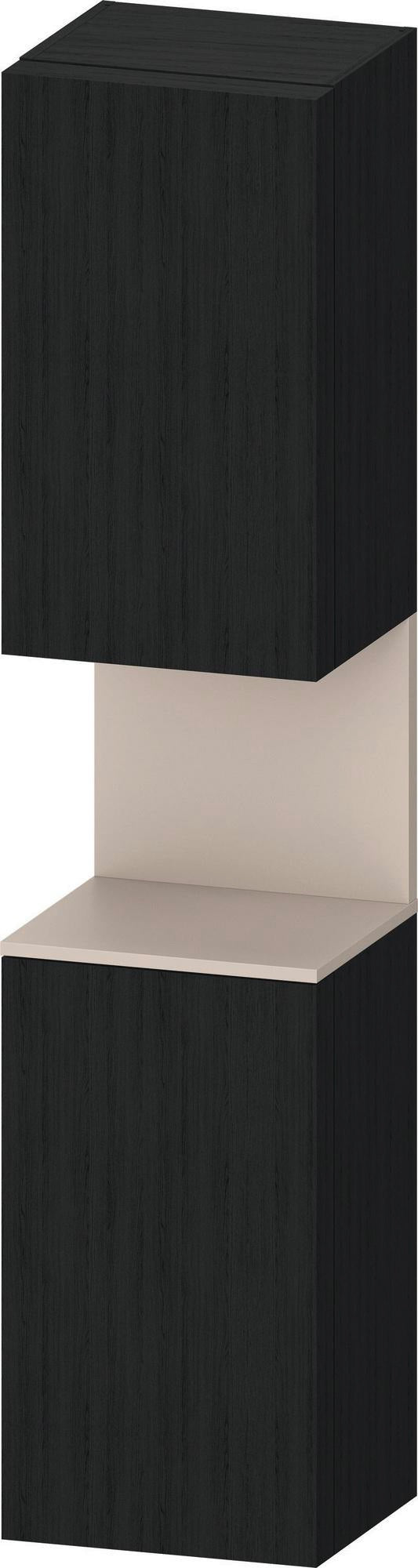 DURAVIT Qatego Hochschrank 400 mm, 2 Türen, weiß Hochglanz, Eiche Schw. Matt