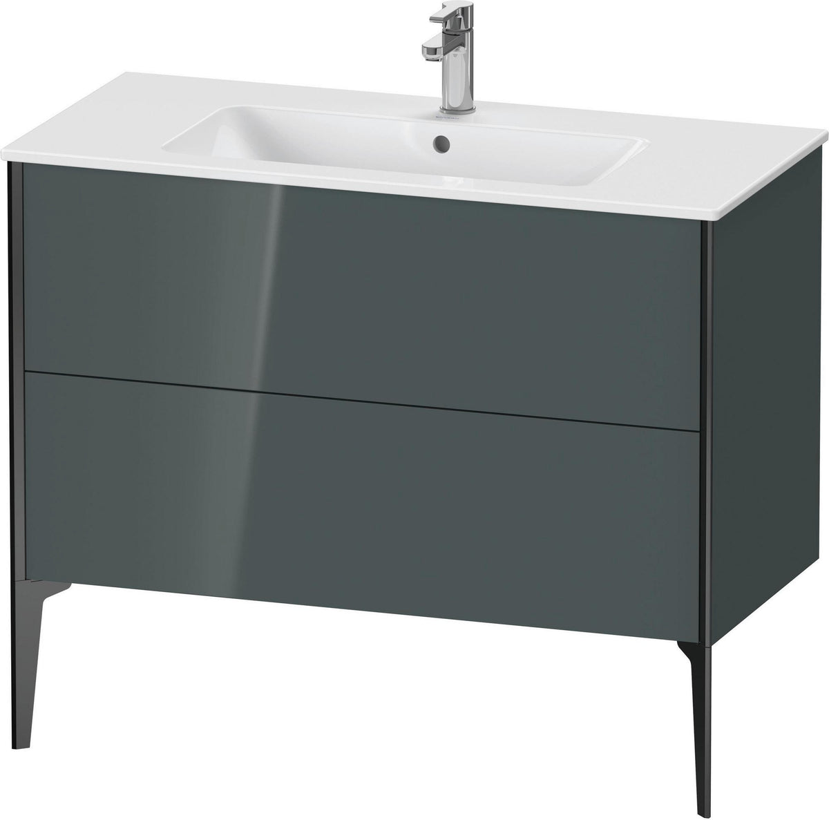 Duravit XViu Waschtischunterbau bodenstehend 1010 mm, 2 Auszüge, weiß matt, Tip-On